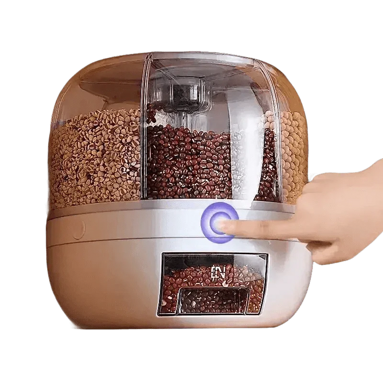 Rotating Rice Dispenser Sealed Dry Cereal Ceral Rice Dispencers by QUANGE Smart Home Official Store