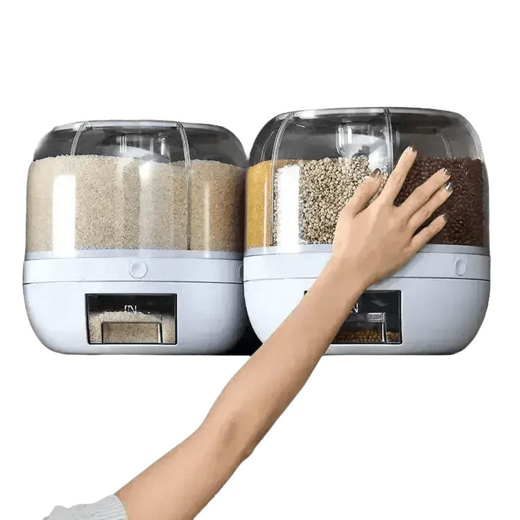 Rotating Rice Dispenser Sealed Dry Cereal Ceral Rice Dispencers by QUANGE Smart Home Official Store