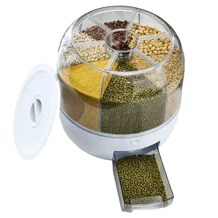 Rotating Rice Dispenser Sealed Dry Cereal Ceral Rice Dispencers by QUANGE Smart Home Official Store
