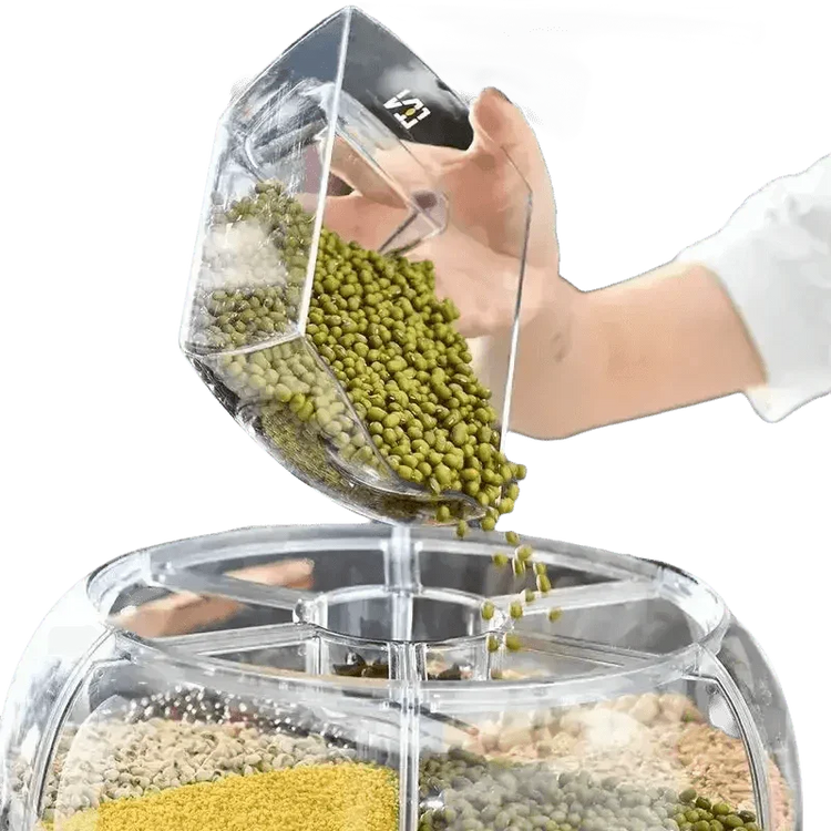 Rotating Rice Dispenser Sealed Dry Cereal Ceral Rice Dispencers by QUANGE Smart Home Official Store