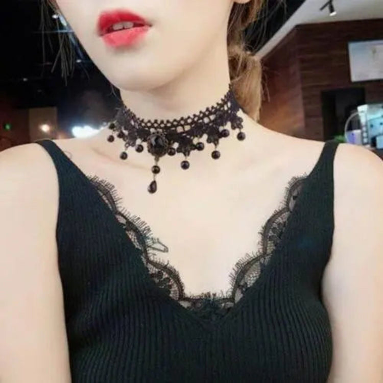 Black Clavicular Chain Sexy Jewelry Accessories Fashion Lace Necklace Women Fashion Lace Necklace by Zopi