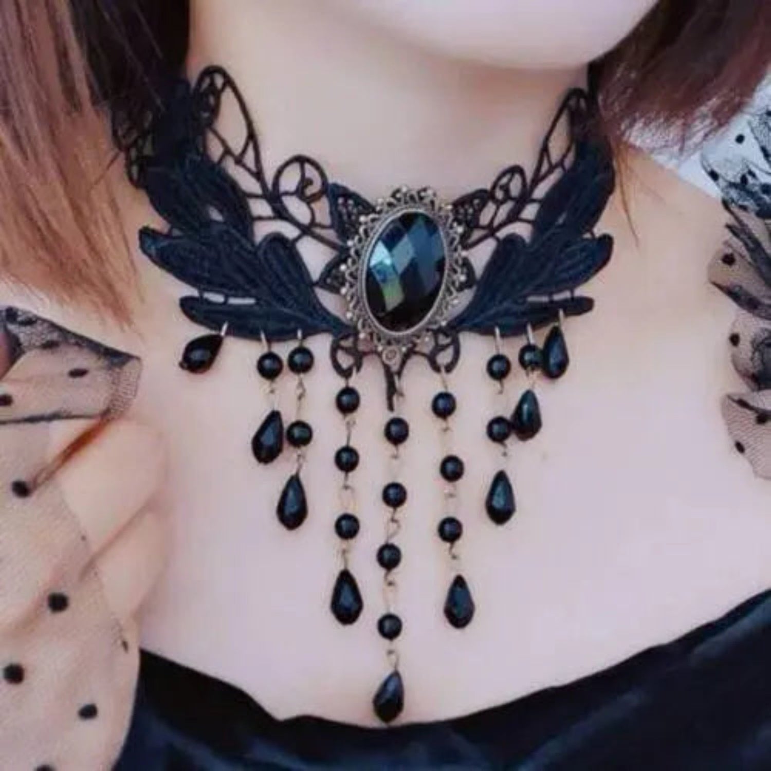 Black Clavicular Chain Sexy Jewelry Accessories Fashion Lace Necklace Women Fashion Lace Necklace by Zopi