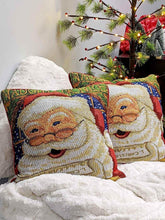 DaDa Bedding Naughty or Nice Santa Claus Christmas Woven Tapestry Throw Pillow Cover - 16" x 16" Throw Pillow Covers by DaDalogy Bedding Collection