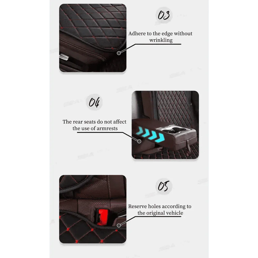 Black Quilted Leather Car Seat Covers Car seat cover by DSERS