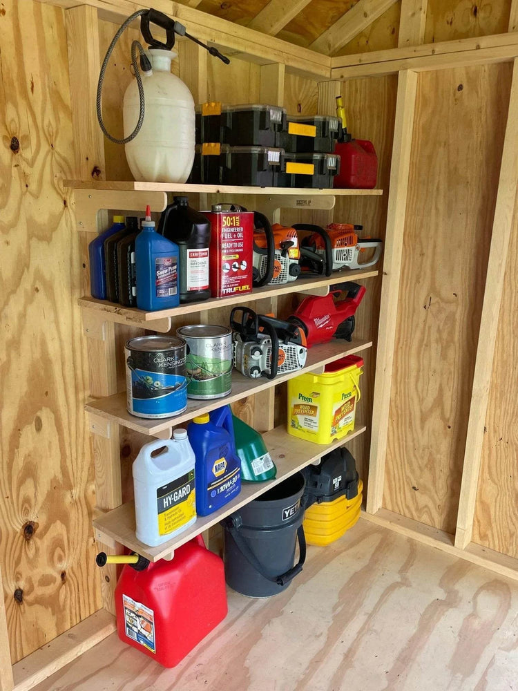 Shed Shelf Bracket Kit | Heavy-Duty Shed Organizer Shed Organization by HangThis Up My Shed Organizing System