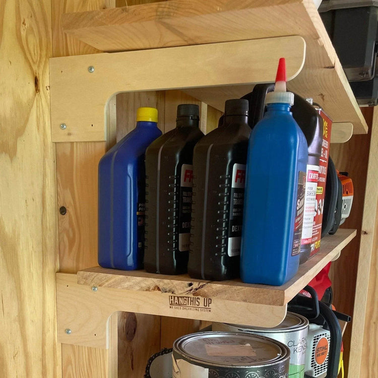 Shed Shelf Bracket Kit | Heavy-Duty Shed Organizer Shed Organization by HangThis Up My Shed Organizing System