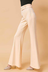 COUNTDOWN THE HOURS WOVEN FLARED PANTS PANTS by Flying Tomato