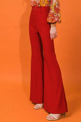 COUNTDOWN THE HOURS WOVEN FLARED PANTS PANTS by Flying Tomato