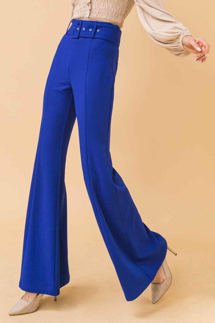 COUNTDOWN THE HOURS WOVEN FLARED PANTS PANTS by Flying Tomato