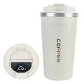 Smart Coffee Tumbler 380ml 510ml Stainless Steel Intelligent Temperature Display Travel Mug Thermos Cup with Portable Rope Smart Coffee Mugs by Dropshee