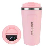 Smart Coffee Tumbler 380ml 510ml Stainless Steel Intelligent Temperature Display Travel Mug Thermos Cup with Portable Rope Smart Coffee Mugs by Dropshee