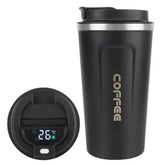 Smart Coffee Tumbler 380ml 510ml Stainless Steel Intelligent Temperature Display Travel Mug Thermos Cup with Portable Rope Smart Coffee Mugs by Dropshee