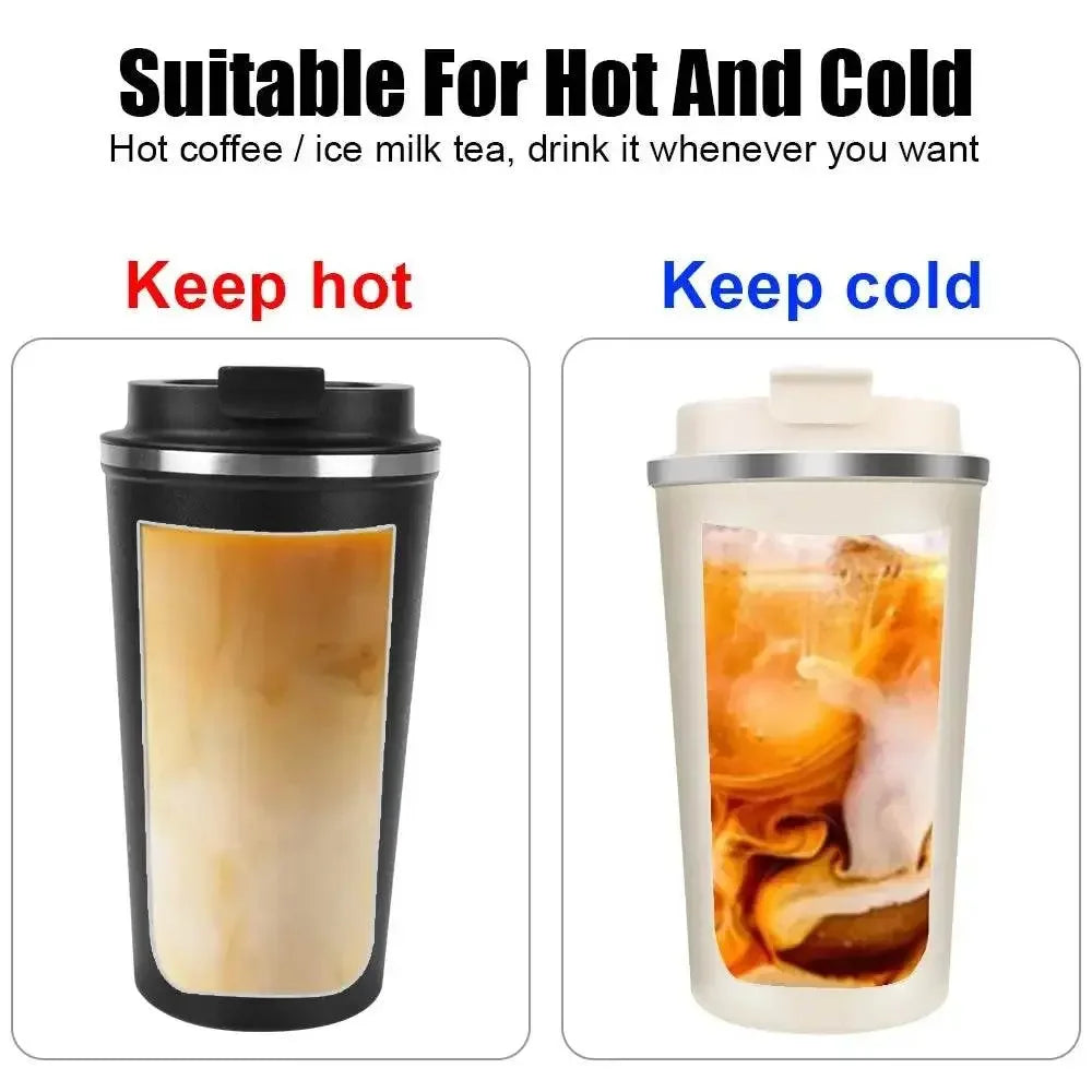 Smart Coffee Tumbler 380ml 510ml Stainless Steel Intelligent Temperature Display Travel Mug Thermos Cup with Portable Rope Smart Coffee Mugs by Dropshee