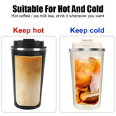 Smart Coffee Tumbler 380ml 510ml Stainless Steel Intelligent Temperature Display Travel Mug Thermos Cup with Portable Rope Smart Coffee Mugs by Dropshee