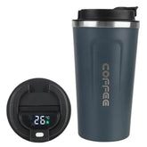 Smart Coffee Tumbler 380ml 510ml Stainless Steel Intelligent Temperature Display Travel Mug Thermos Cup with Portable Rope Smart Coffee Mugs by Dropshee