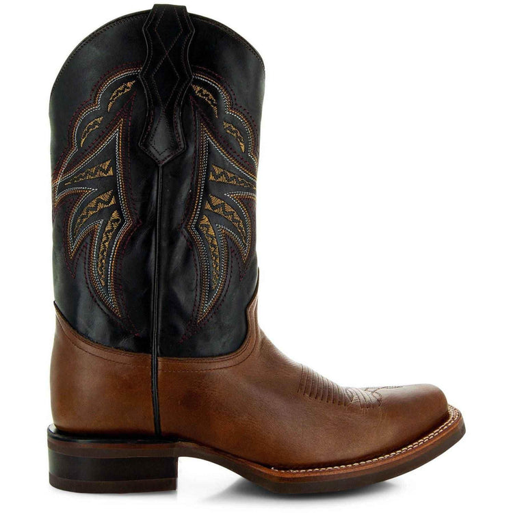 Miel Square Toe Leather Cowboy Boots H4002 Cowboy Boots by Soto Boots
