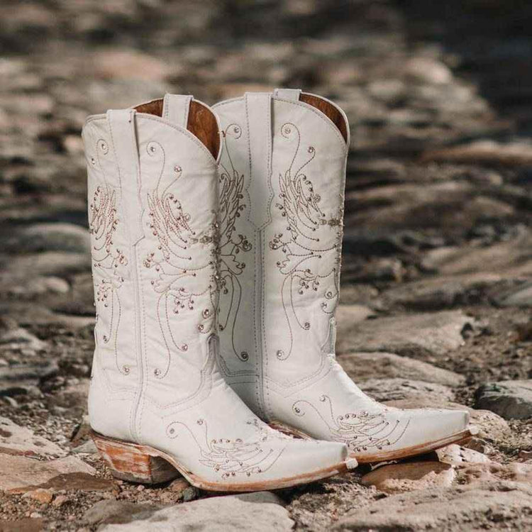 White Rhinestone Cowgirl Boots (Wedding Cowgirl Boots) Cowgirl Boots by Soto Boots
