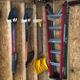 Shed Tool Organizer – Step Ladder & Yard Tool Storage Rack Shed Organization by HangThis Up My Shed Organizing System