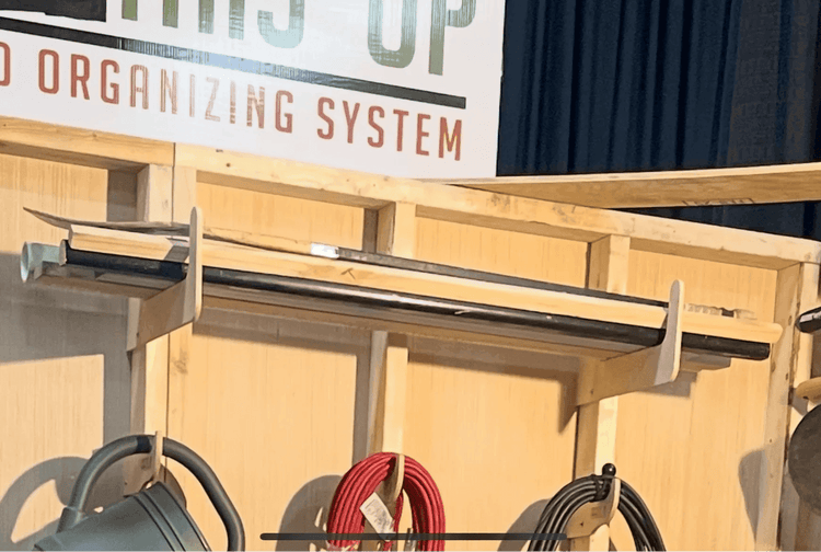Shed Storage Organizer – Yard Tool Rack for Storage Sheds Shed Organization by HangThis Up My Shed Organizing System