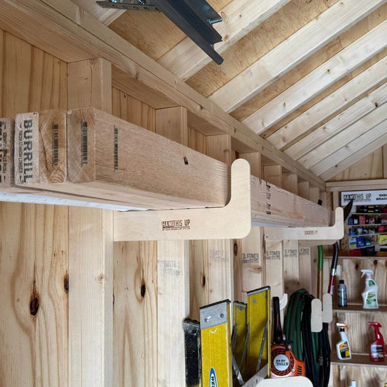 Shed Storage Organizer – Yard Tool Rack for Storage Sheds Shed Organization by HangThis Up My Shed Organizing System