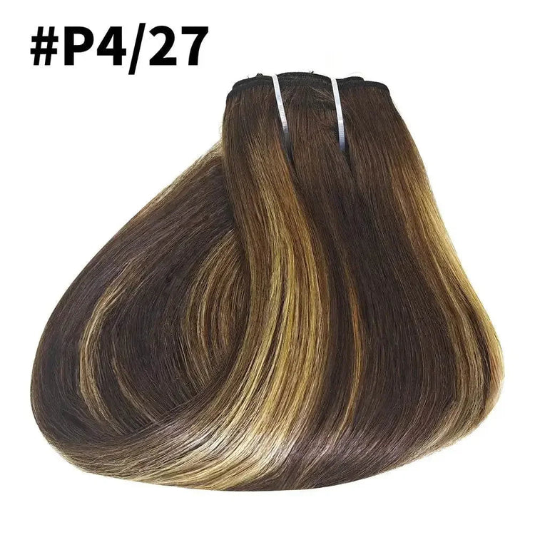 Straight Human Hair Extensions Brazilian Natural Seamless Clip ins Human Hair Extensions 16-26 Inch Full Head For Women Wigs by Dropshee