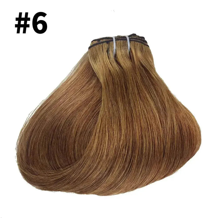 Straight Human Hair Extensions Brazilian Natural Seamless Clip ins Human Hair Extensions 16-26 Inch Full Head For Women Wigs by Dropshee