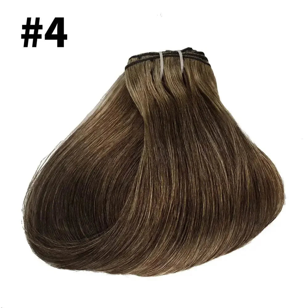 Straight Human Hair Extensions Brazilian Natural Seamless Clip ins Human Hair Extensions 16-26 Inch Full Head For Women Wigs by Dropshee