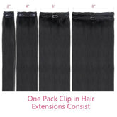 Straight Human Hair Extensions Brazilian Natural Seamless Clip ins Human Hair Extensions 16-26 Inch Full Head For Women Wigs by Dropshee