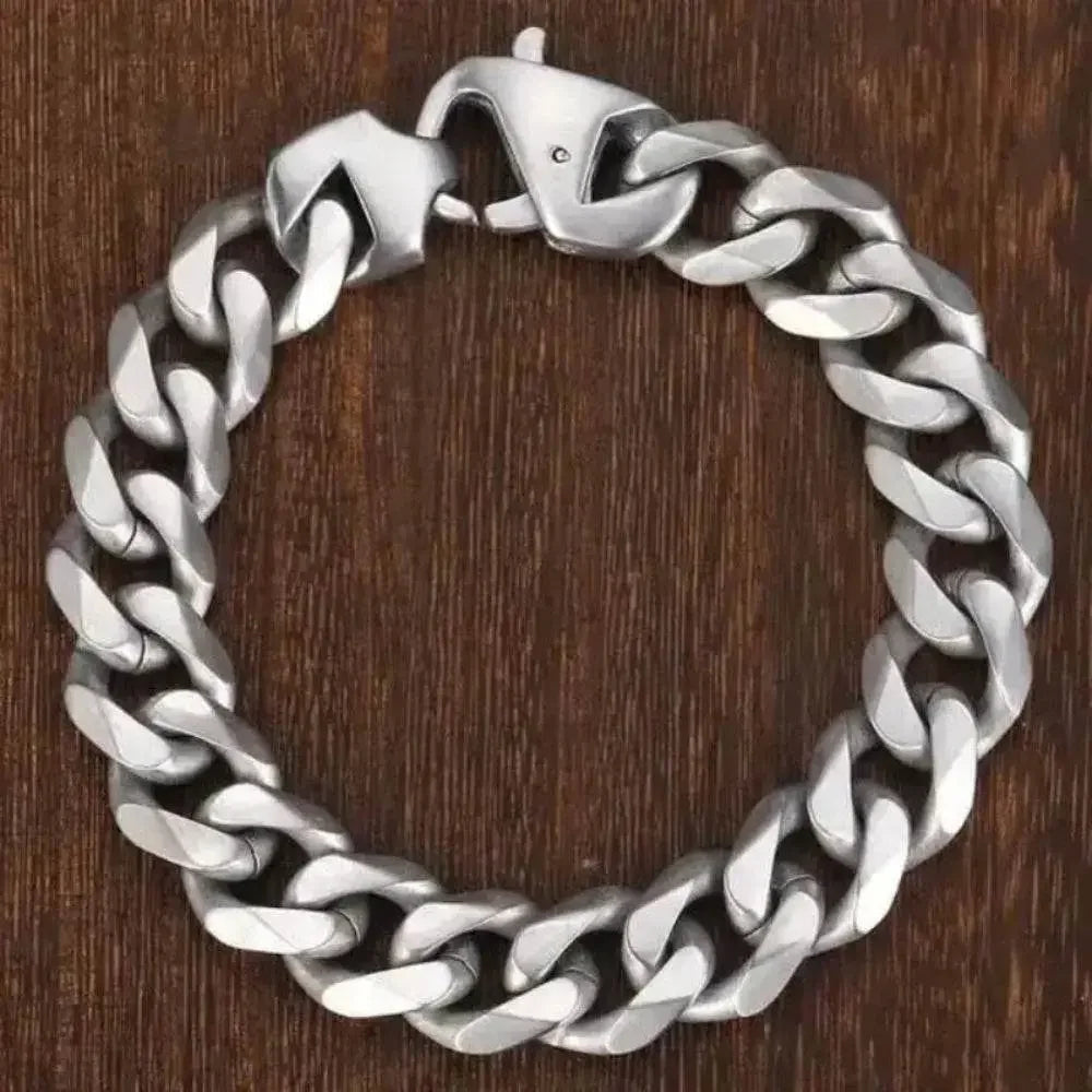 Stylish Matte Silver 15mm Chain Bracelet Bracelet by ALIEX