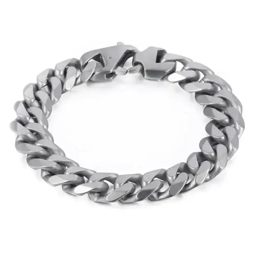 Stylish Matte Silver 15mm Chain Bracelet Bracelet by ALIEX