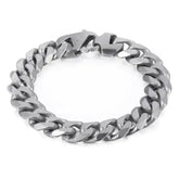 Stylish Matte Silver 15mm Chain Bracelet Bracelet by ALIEX