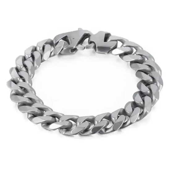 Stylish Matte Silver 15mm Chain Bracelet Bracelet by ALIEX