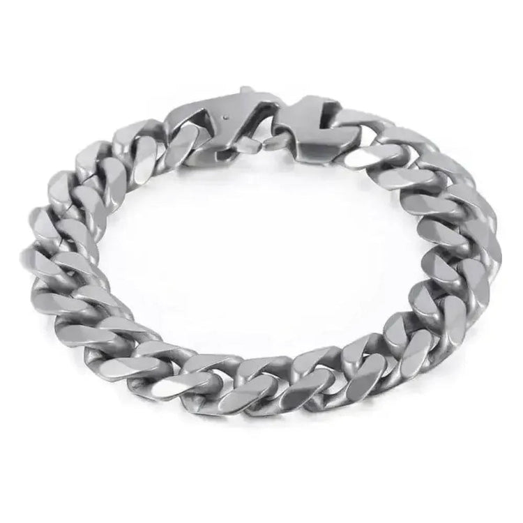 Stylish Matte Silver 15mm Chain Bracelet Bracelet by ALIEX