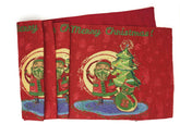 DaDa Bedding Red Santa Claus Christmas Tree Woven Tapestry Dining Table Runner (17615) Table Runners by DaDalogy Bedding Collection