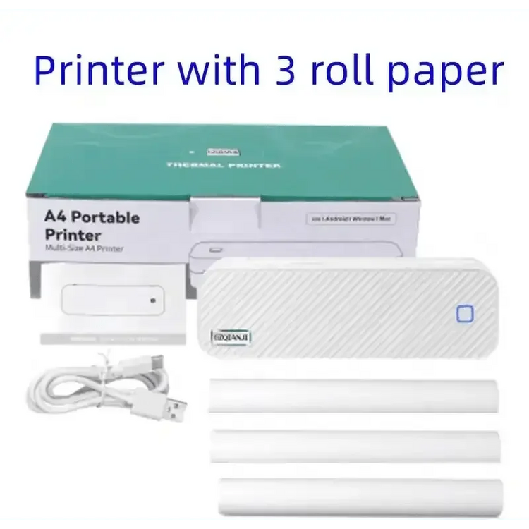 Thermal Portable Mini Printer with Paper Samples Mini Office Bluetooth Printer. Thermal Printer by CJ