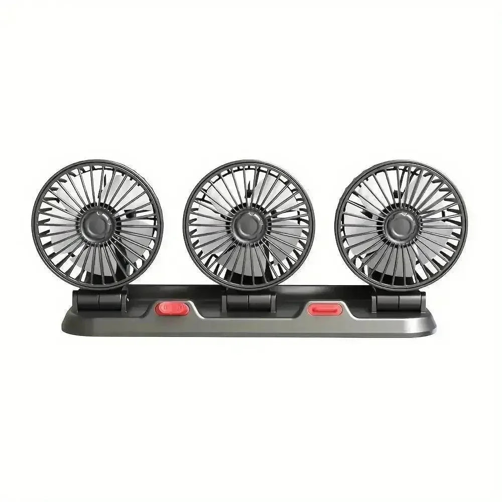Three-Head USB Car Fan with Aromatherapy usb mini air cooler Car Accessories by DSERS