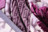 DaDa Bedding Orchid Blossoms Striped Floral Lavender Plush Fleece Flannel Throw Blanket (XY9833) Throw Blankets by DaDalogy Bedding Collection