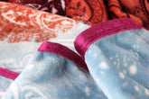 DaDa Bedding Paisley Dreams Floral Burgundy Mink Fleece Flannel Throw Blanket (XY0025) Throw Blankets by DaDalogy Bedding Collection