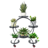 Black Metal Plant Stands Six Tier Circular Design Plant Stand by EASYBUY888 Store