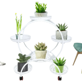 Black Metal Plant Stands Six Tier Circular Design Plant Stand by EASYBUY888 Store