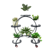 Black Metal Plant Stands Six Tier Circular Design Plant Stand by EASYBUY888 Store