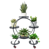 Black Metal Plant Stands Six Tier Circular Design Plant Stand by EASYBUY888 Store