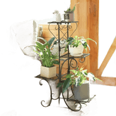 Tiered Metal Plant Stand with Plants Plant Stand by Wisfor Store