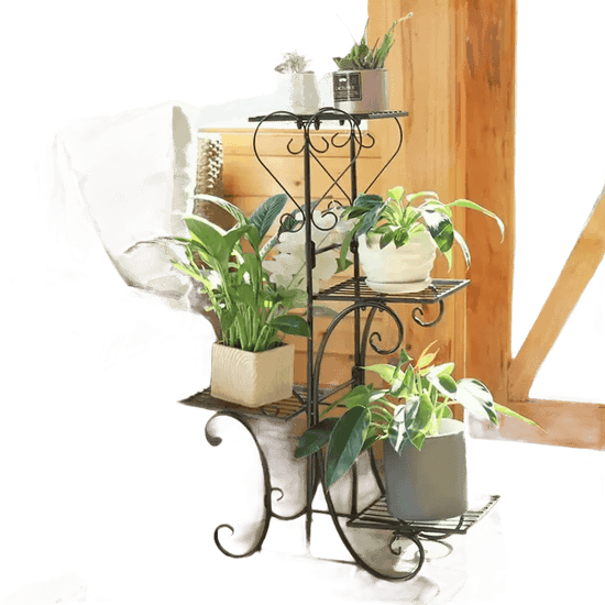 Tiered Metal Plant Stand with Plants Plant Stand by Wisfor Store