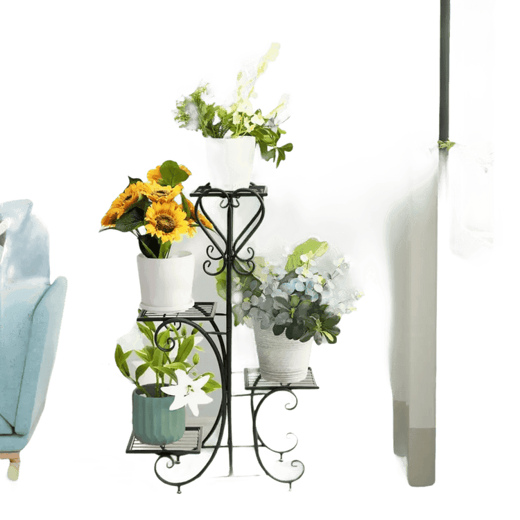 Tiered Metal Plant Stand with Plants Plant Stand by Wisfor Store