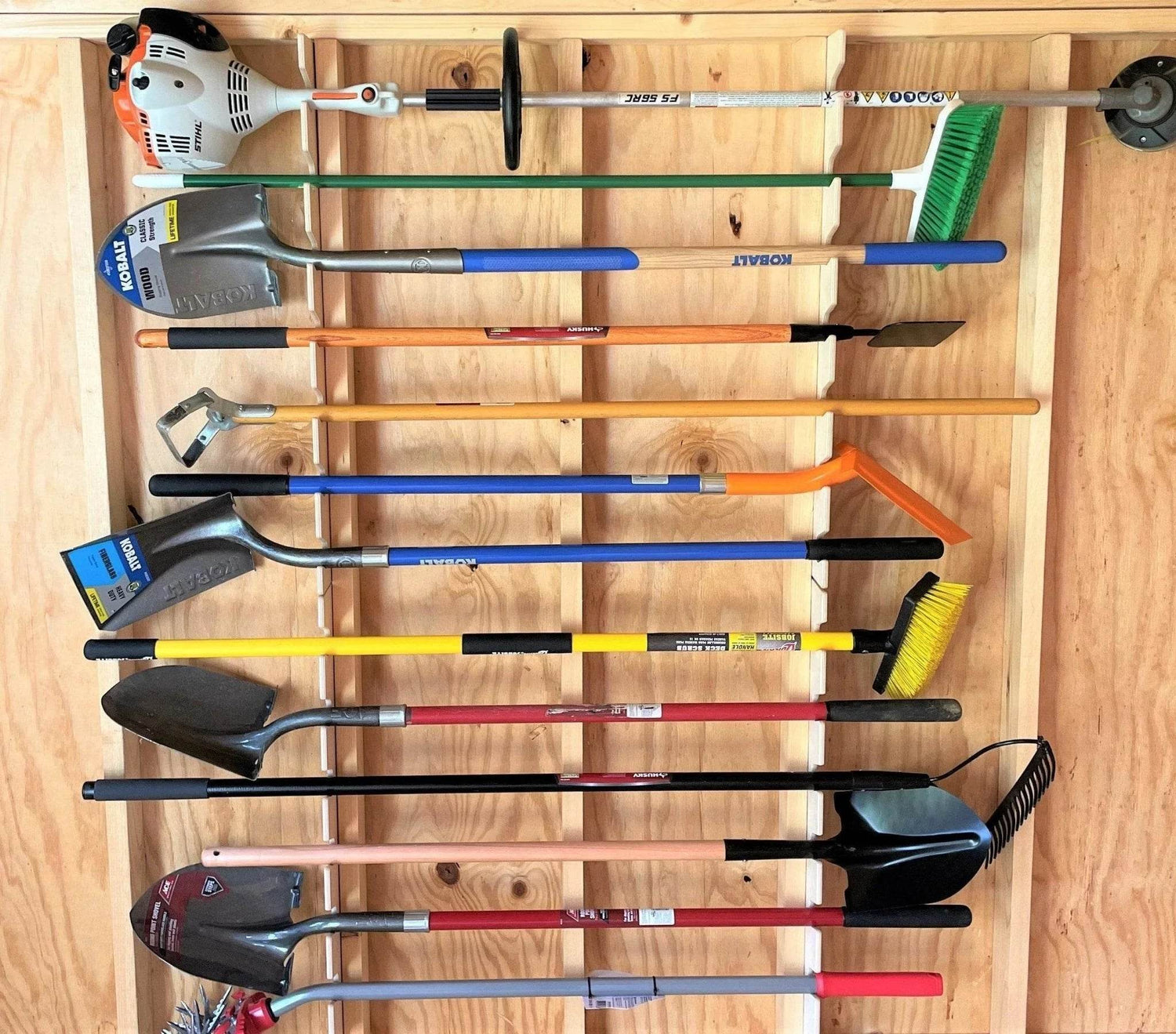 Ultimate Shed Organization Kit – Yard & Garden Tool Rack Organizer for Shed Outdoor Storage by HangThis Up My Shed Organizing System
