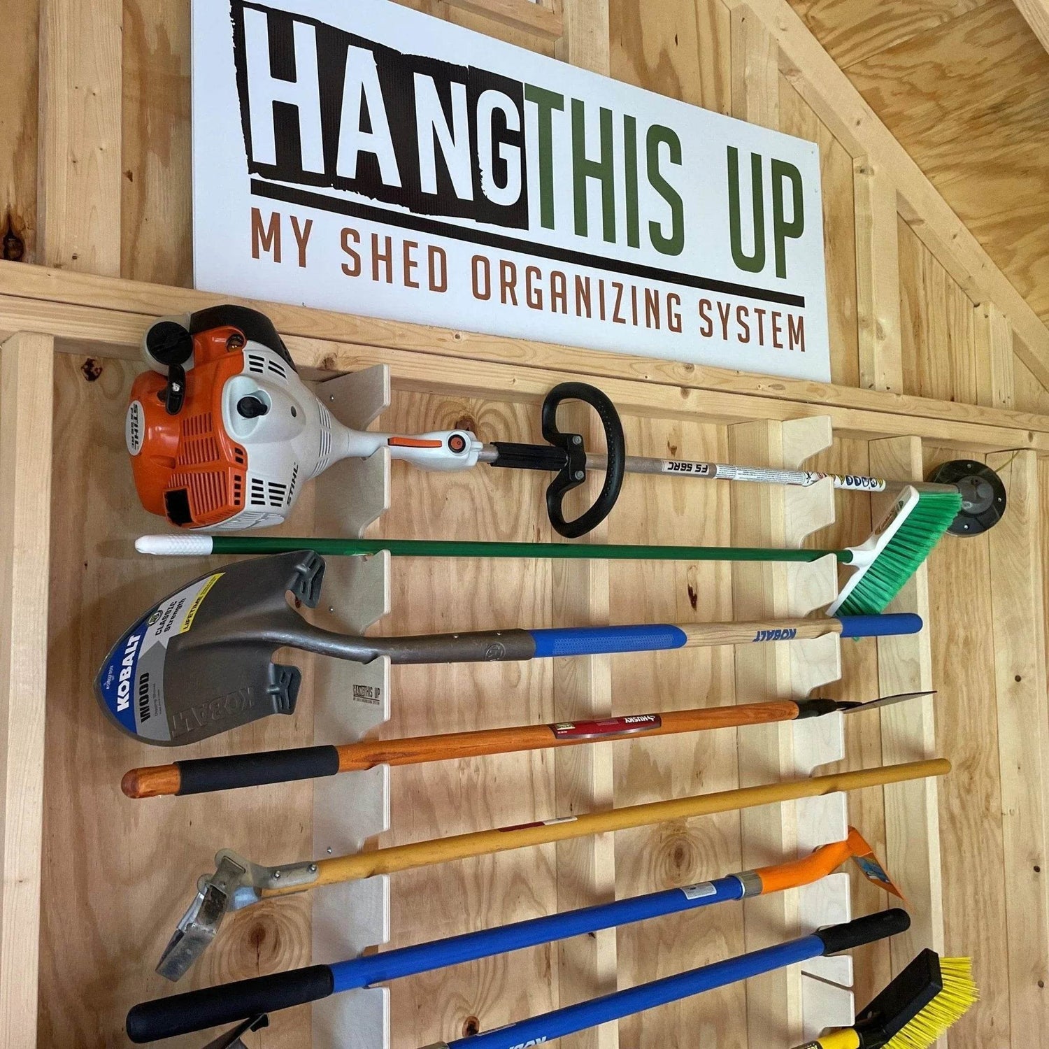 Ultimate Shed Organization Kit – Yard & Garden Tool Rack Organizer for Shed Outdoor Storage by HangThis Up My Shed Organizing System