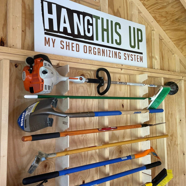 Ultimate Shed Organization Kit – Yard & Garden Tool Rack Organizer for Shed Outdoor Storage by HangThis Up My Shed Organizing System