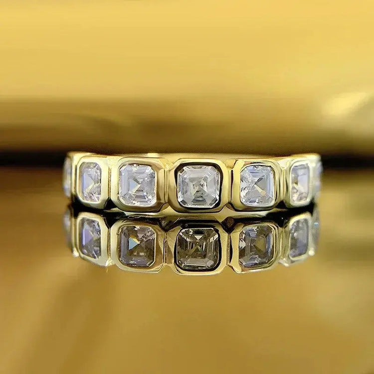 Radiant Cut Lab Moissanite Diamond Ring 100% Real 925 Rings by Dropshee