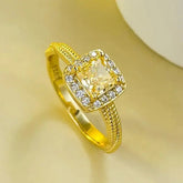 Radiant Cut Lab Moissanite Diamond Ring 100% Real 925 Rings by Dropshee